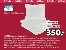 JYSK KVITEGGA dyne-/putesett tilbud