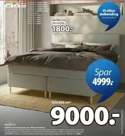 JYSK LYGNA kontinentalseng grå-23 + RESA overmadrass tilbud