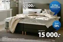 JYSK BJORSUND regulerbar seng grå-40 + EKSO overmadrass tilbud