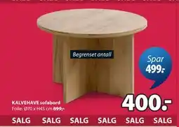 JYSK KALVEHAVE sofabord tilbud