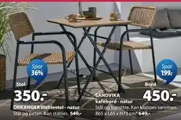 JYSK SANDVIKA kafébord - natur tilbud