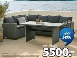 JYSK AGERMOSE bord + sofa - grå tilbud