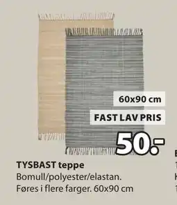 JYSK TYSBAST teppe tilbud