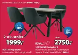 JYSK ROSTRUP spisestol tilbud