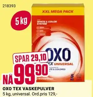 Europris OXO TEX VASKEPULVER tilbud