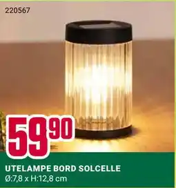 Europris UTELAMPE BORD SOLCELLE tilbud
