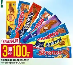 Europris NIDAR SJOKOLADEPLATER tilbud