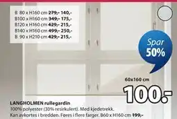 JYSK LANGHOLMEN rullegardin tilbud
