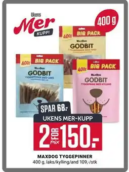 Europris MAXDOG TYGGEPINNER, App-pris tilbud