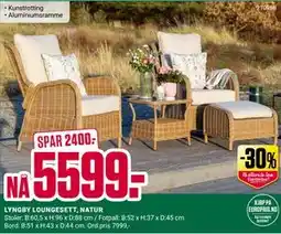 Europris LYNGBY LOUNGESETT, NATUR tilbud