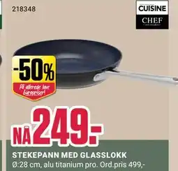 Europris STEKEPANN MED GLASSLOKK tilbud