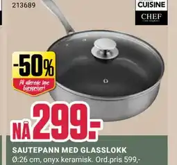 Europris SAUTEPANN MED GLASSLOKK tilbud