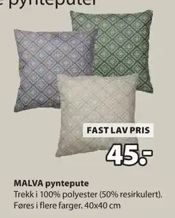JYSK MALVA pyntepute tilbud