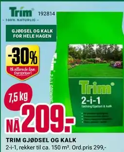 Europris TRIM GJØDSEL OG KALK tilbud