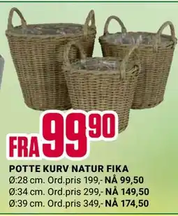 Europris POTTE KURV NATUR FIKA tilbud