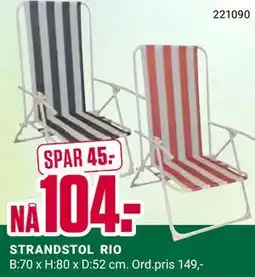 Europris STRANDSTOL RIO tilbud