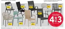 Rusta Spisestoler og hagestoler tilbud