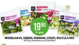 Kiwi MIDDELHAVS, ISBERG, ROMANO, CRISPI, RUCCULA MIX tilbud