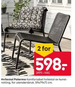 Rusta Hvilestol Palermo tilbud