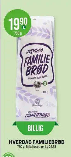 Kiwi HVERDAG FAMILIEBRØD tilbud