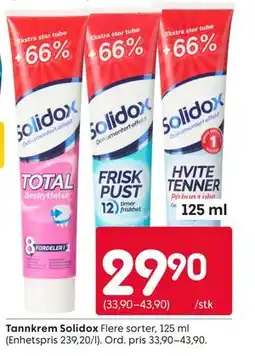 Rusta Tannkrem Solidox tilbud