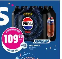 Coop Obs PEPSI MAX 8 PK, Medlemspris tilbud