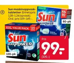 Rusta Sun maskinoppvasktabletter (Enhetspris tilbud