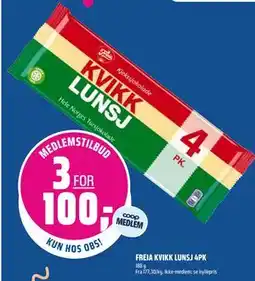 Coop Obs FREIA KVIKK LUNSJ 4PK, Medlemspris tilbud