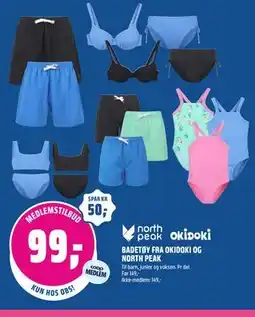 Coop Obs BADETØY FRA OKIDOKI OG NORTH PEAK tilbud