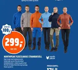 Coop Obs NORTHPEAK FLEECEJAKKE STRANDAFJELL tilbud