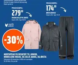 Coop Obs NORTHPEAK PU REGNTØY TIL JUNIOR, MODELLENE VOLDA, OG SELJE JAKKE, OG ØRSTA tilbud