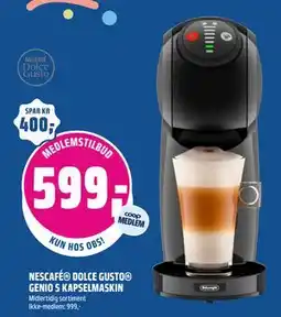 Coop Obs NESCAFÉ DOLCE GUSTO GENIO S KAPSELMASKIN tilbud