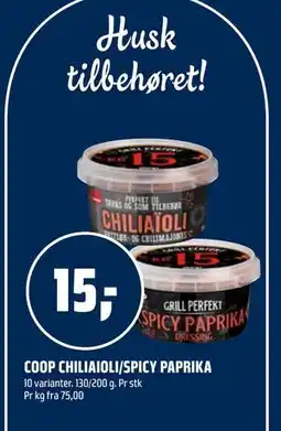Coop Obs COOP CHILIAIOLI/SPICY PAPRIKA tilbud