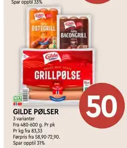 Coop Mega GILDE PØLSER tilbud