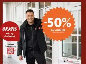 50% PÅ VINDUER
