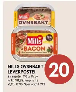 Coop Mega MILLS OVSNBAKT LEVERPOSTEI tilbud