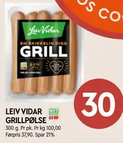 Coop Mega LEIV VIDAR GRILLPØLSE tilbud