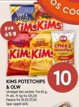 Coop Mega KIMS POTETCHIPS & OLW tilbud
