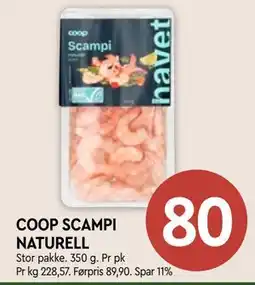 Coop Mega COOP SCAMPI NATURELL tilbud