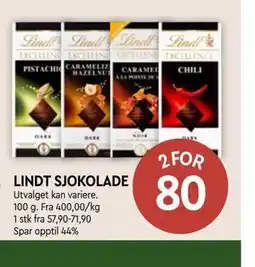 Coop Mega LINDT SJOKOLADE tilbud
