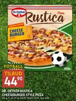 Coop Mega DR. OETKER RUSTICA CHEESEBURGER STYLE PIZZA tilbud