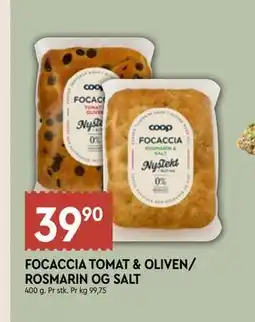 Coop Mega FOCACCIA TOMAT & OLIVEN/ ROSMARIN OG SALT tilbud