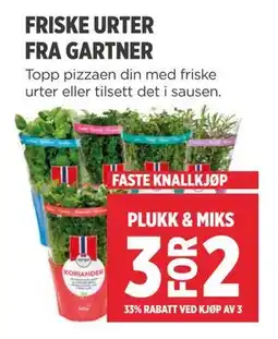 Meny FRISKE URTER FRA GARTNER tilbud