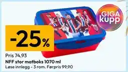 Gigaboks NFF stor matboks 1070 ml tilbud