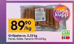 Gigaboks Grillpølse ca. 2,25 kg tilbud