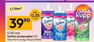 Gigaboks Softlan skyllemiddel 1,7 l tilbud