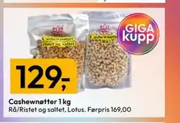 Gigaboks Cashewnøtter 1 kg tilbud