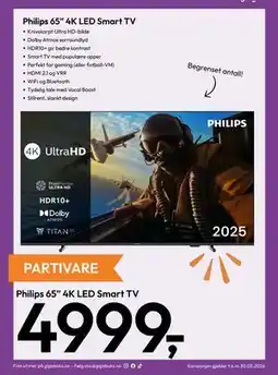 Gigaboks Philips 65” 4K LED Smart TV tilbud