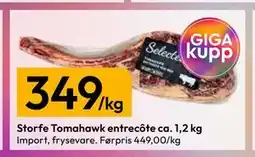 Gigaboks Storfe Tomahawk entrecôte ca. 1,2 kg tilbud