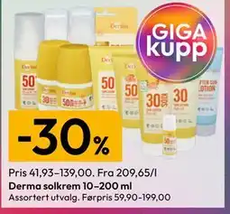 Gigaboks Derma solkrem tilbud